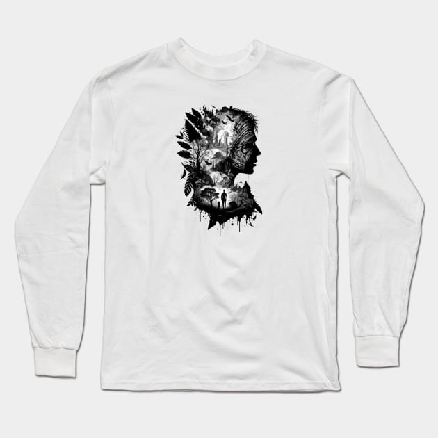 Native American Earth Design - Original Artwork Long Sleeve T-Shirt by Labidabop